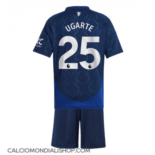 Maglie da calcio Manchester United Manuel Ugarte #25 Seconda Maglia Bambino 2024-25 Manica Corta (+ Pantaloni corti)